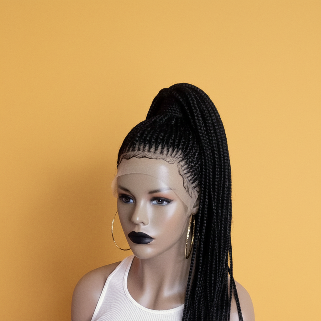 Feed In Braided Ponytail Wig