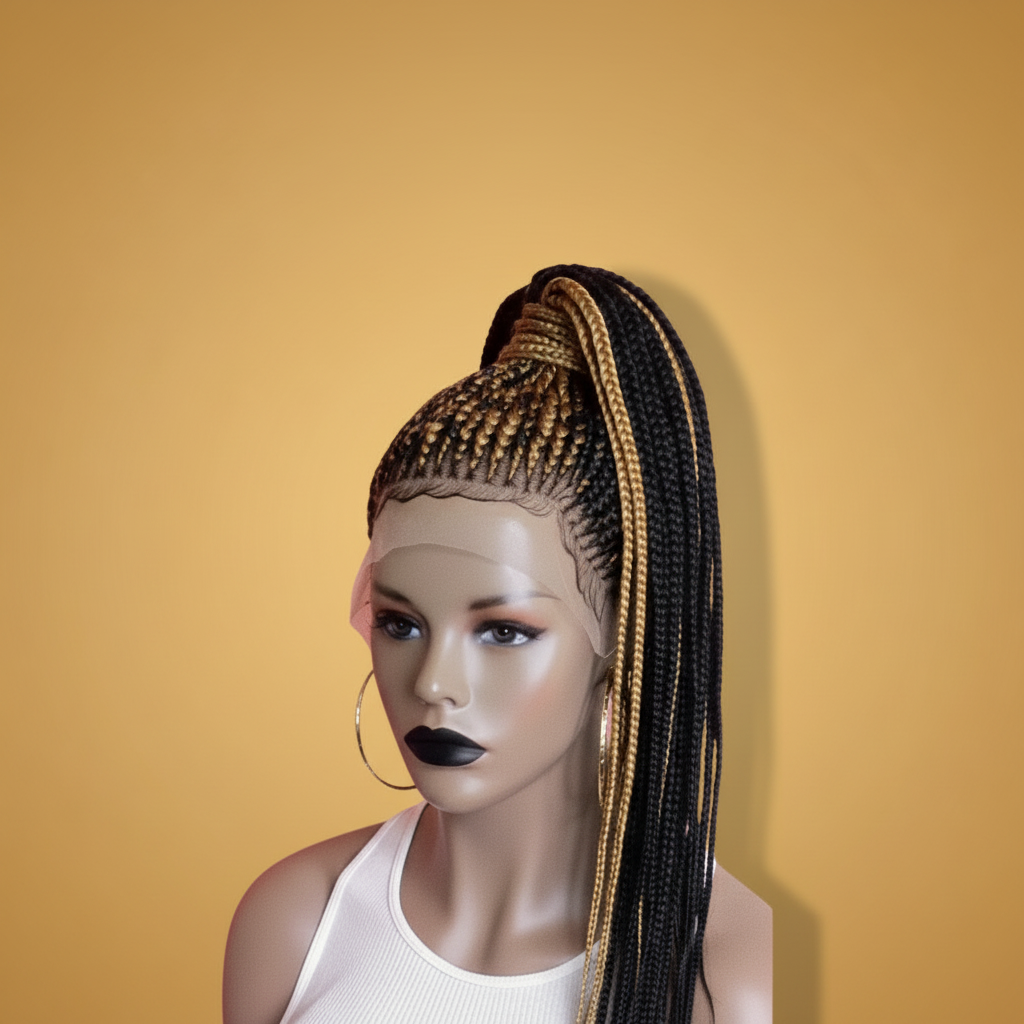Feed In Braided Ponytail Wig